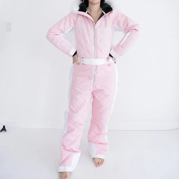 Tipsy Elves Powder Pink One Piece Ski Suit Snowsuit Size L NWT - Picture 1 of 14